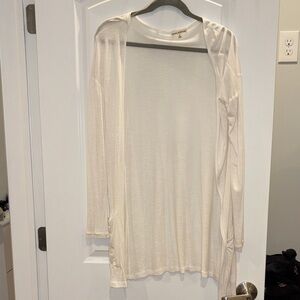 Zenana Outfitters Ivory Open Front Cardigan